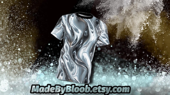 Liquid Metal Pattern AOP Unisex Cut & Sew Tee, T-shirt, Shirt 