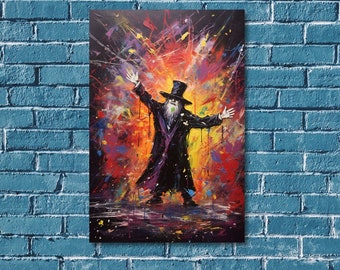 Prestidigitation - Street Mage Fantasy Painting Printed on Canvas