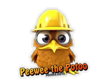 Official Peewee the Potoo stickers - construction Peewee
