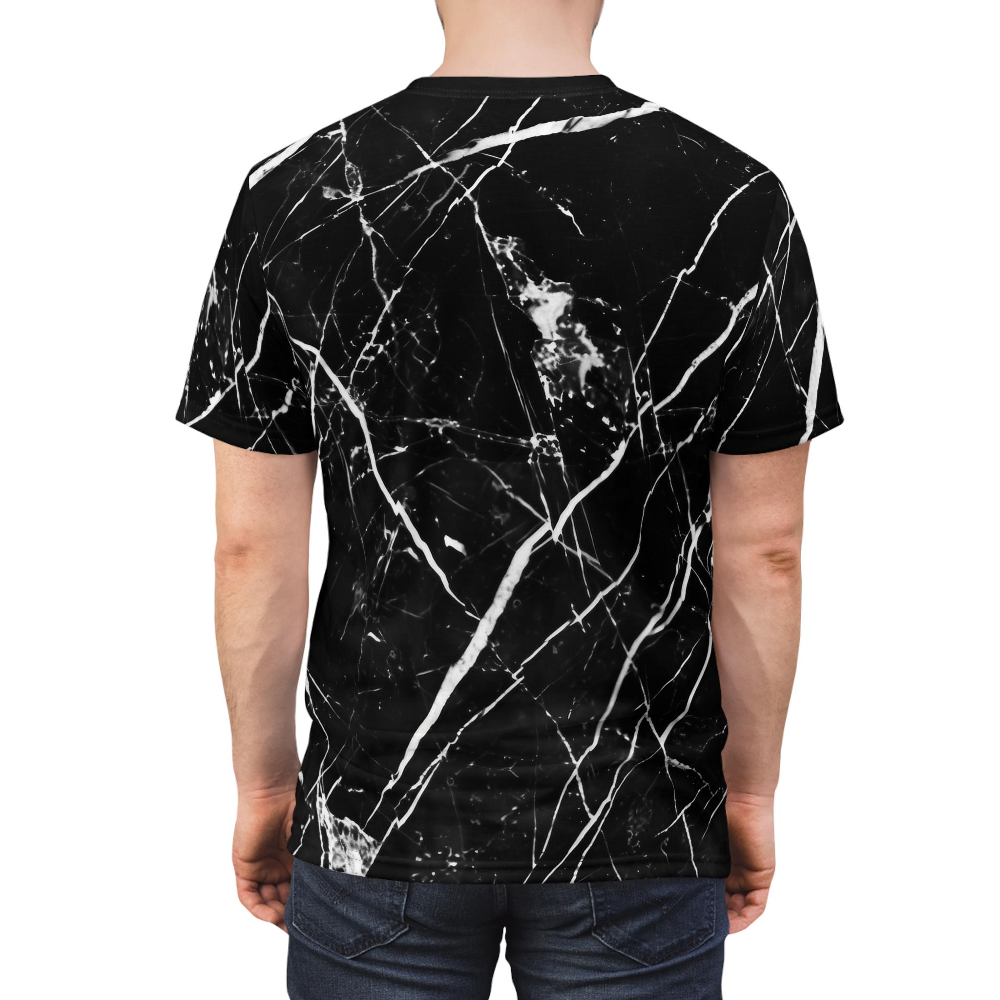 Classic Elegance - Black and White Marble AOP Tee Shirt - All Over