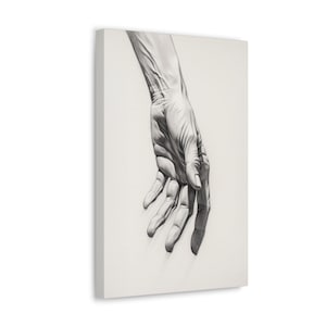 Hand Drawn with Pencil and Charcoal - Canvas Print of Charcoal Pencil Sketch - High Quality Print on Canvas - No Frame - Beautiful Artwork