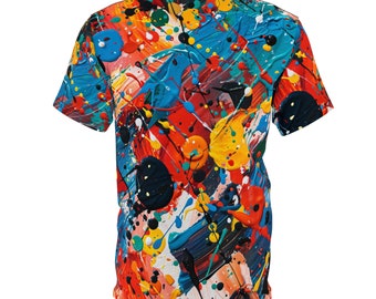 Paint Splatter Pattern on AOP Shirt - Artsy Paint Shirt