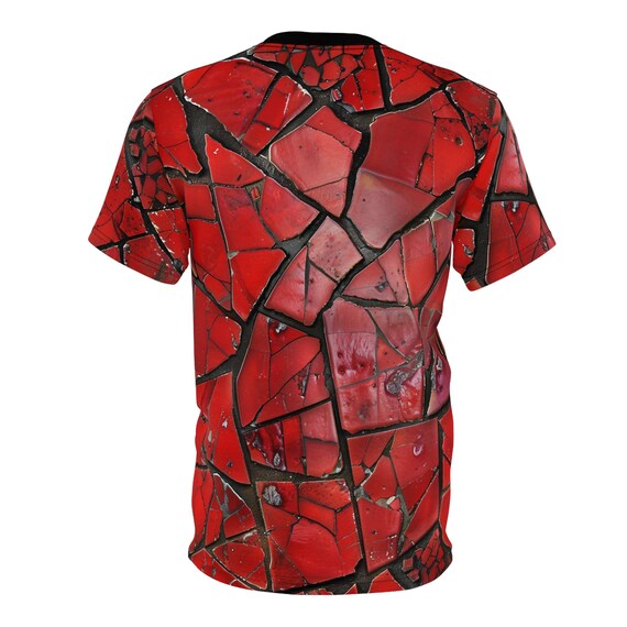 シャツ masu 20aw marble print shirts RED marble Red Marble All-Over Print Tee