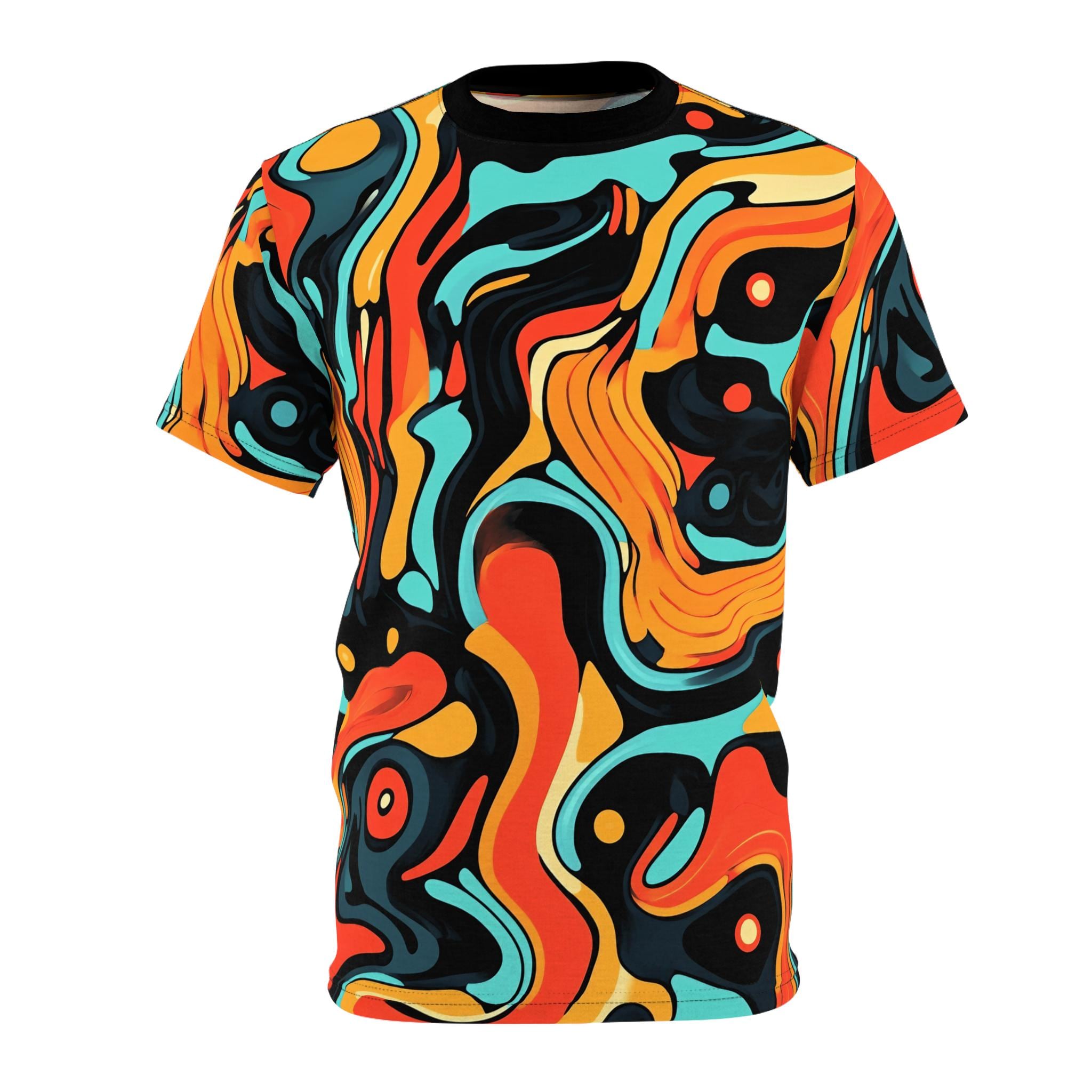 Psychedelic Swirl Unisex Tee, All Over Print Funky Shirt for Men