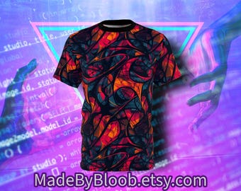 Dark Web - Funky Psychedelic Pattern AOP Shirt - Funky all over print T-Shirt -  AOP Tee Shirt - Unisex All Over Print T Shirt