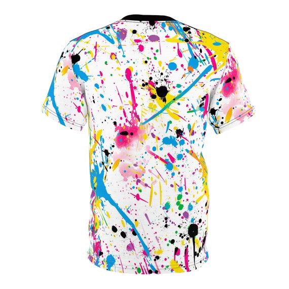 Paint Splatter Pattern on White AOP Shirt - Rad Paint Shirt