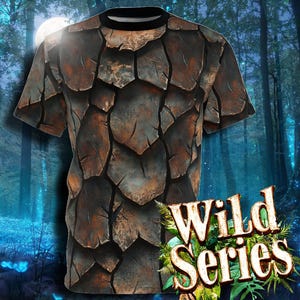The Druid - Nature Lover Shirt, Tree Bark Armor Fantasy, Larp Costume Top, Unisex Tshirt, Fantasy Cosplay Apparel