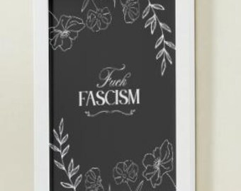 Bianco e nero - Fanculo il fascismo - Manifesto di protesta politica