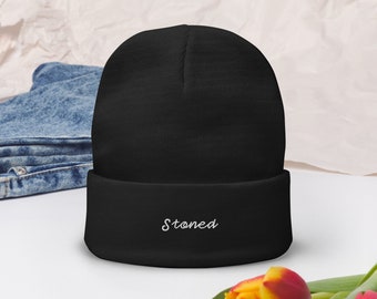 Black and White- Stoned- Stoner Beanie