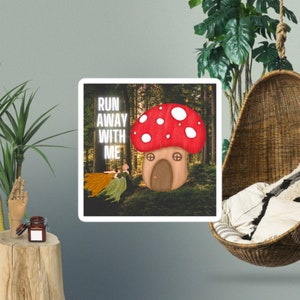 Pegatinas de hadas verdes "Cute Cottage Core - Run Away With Me"