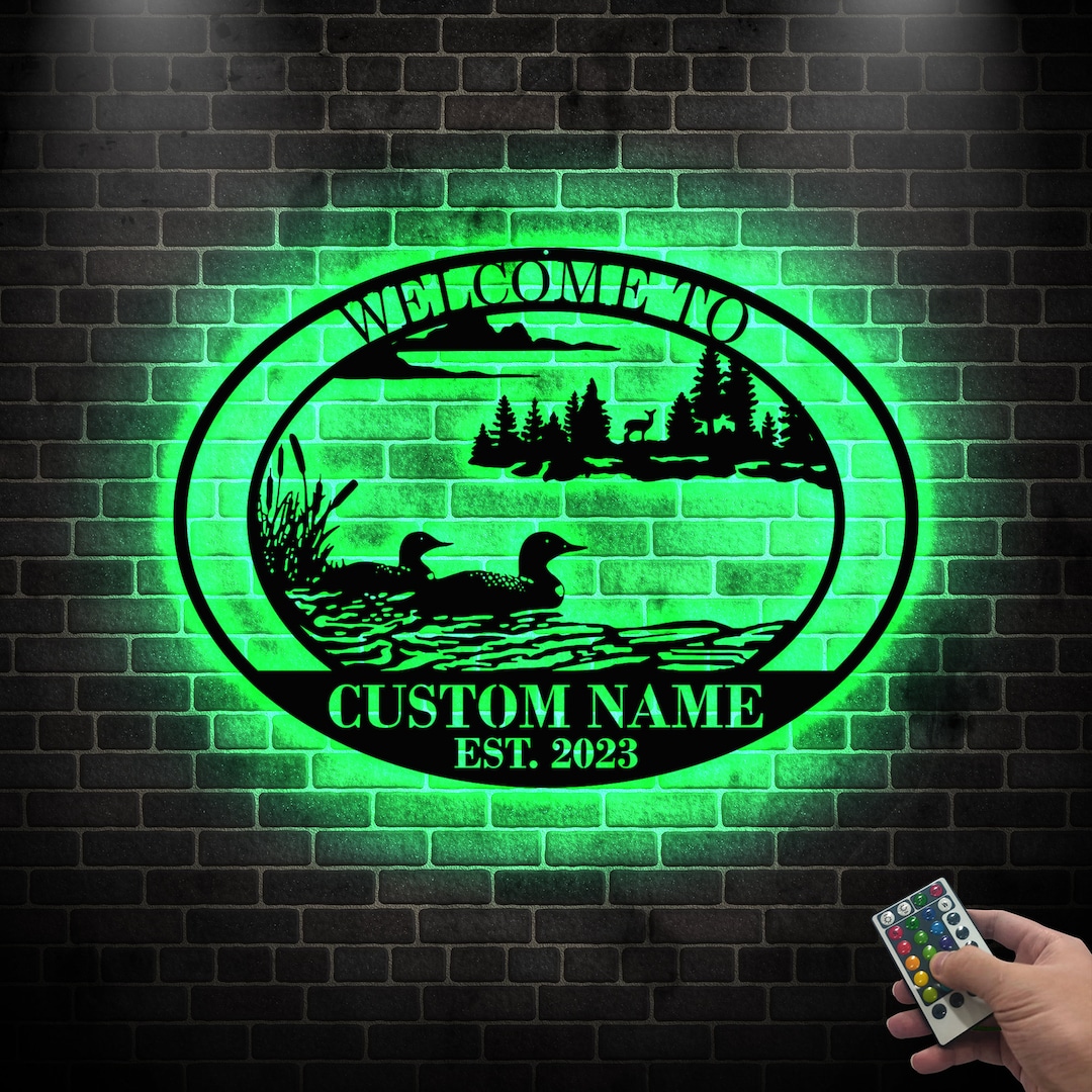 Custom Loons Farm Metal Sign LED Light Loons Sign Loons Etsy