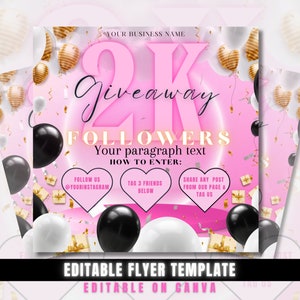 2k Giveaway Flyer Bedrijfssjabloon 1k Volgers Giveaway 5k Premium Social Media Flyer Nagelmake-up Flyer Lash Hair Flyer Digitale Instagram