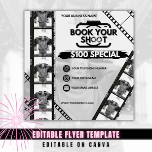 Book Your Shoot Flyer, Editable Canva Template, Photographer, Social Media Flyer Book Photoshoot Now Flyer Photographer Business Flyer Insta