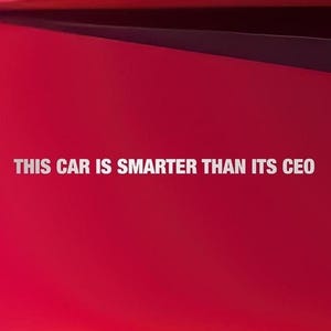 2 Autoaufkleber v3 "This car is smarter than its CEO"
