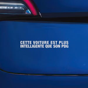 2 Autoaufkleber in Französisch French, "cette voiture est plus intelligente que son pdg"