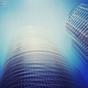 Cityscapes captured as Multi-Exposure skyscraper abstract photography. Impressively detailed cityscape wall decorations, instant download