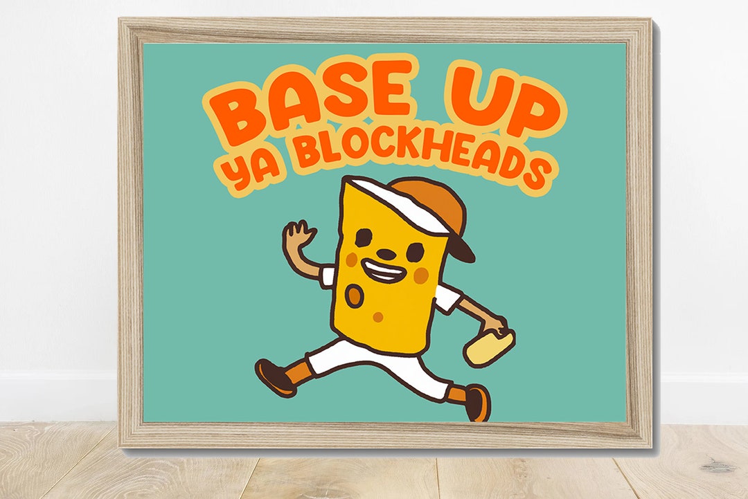 Cool Kids Art Print Sandlot Quote Poster Colorful Cute Cheese Head Baseball Player Doodle ...