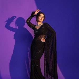 Black lace for saree outlet