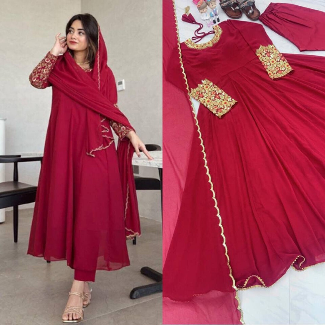 aishwarya Design studio | Red anarkali, Red anarkali dress, Salwar kameez  online shopping