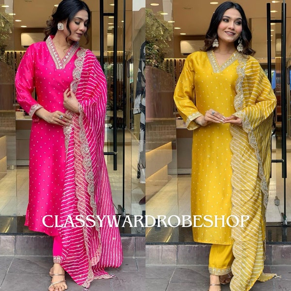 Stunning Embroidery Salwar kameez, kurti for women Indian wedding suit indian salwar suit Sequins festival Outfit, Pakistani salwar suit