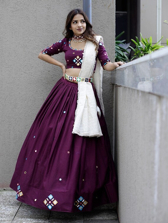 Wine colour ghagra clearance choli
