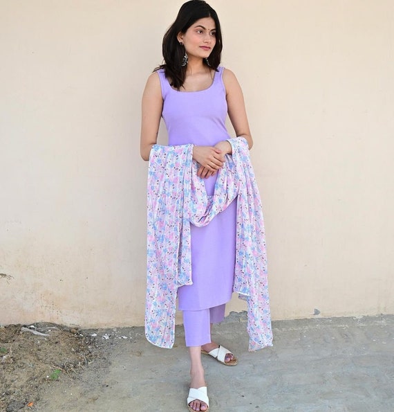 Buy Indian Anarkali - Lavender Multi Embroidery Traditional Anarkali Suit