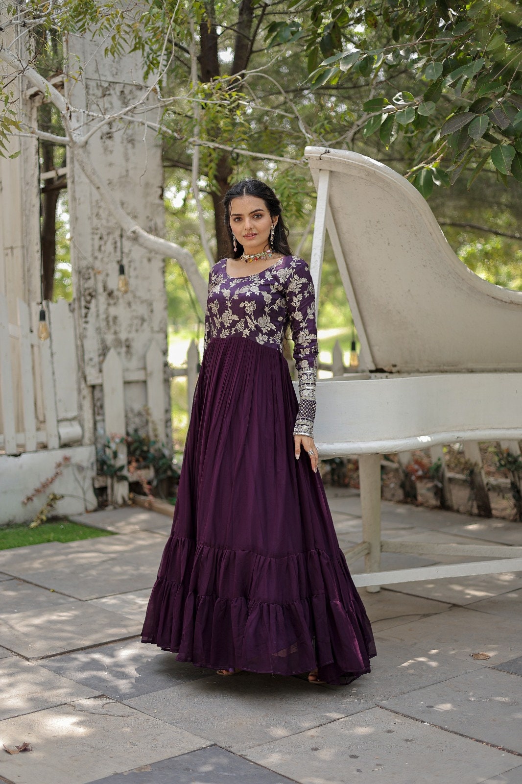PARTY WEAR SALWAR Suit Designer Anarkali Gown And Dupatta Set Dress $49.98  - PicClick