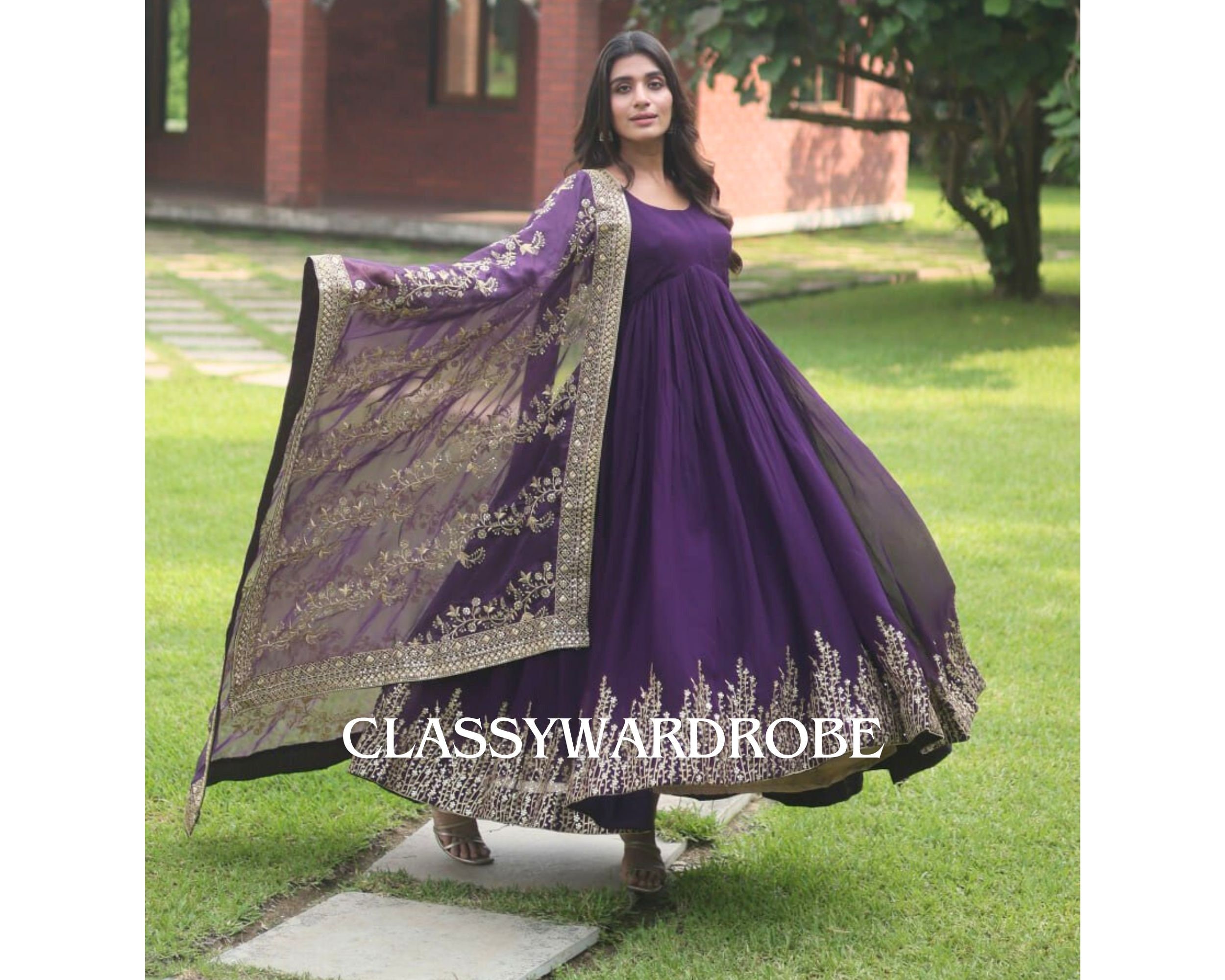 Ultra Violet Colour Gown | Gowns, Formal dresses long, Violet gown
