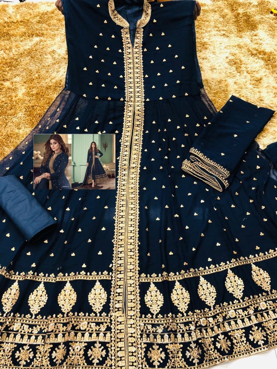 Buy Designer Slit Anarkali Dress Suits Indian Ethnic Front Cut