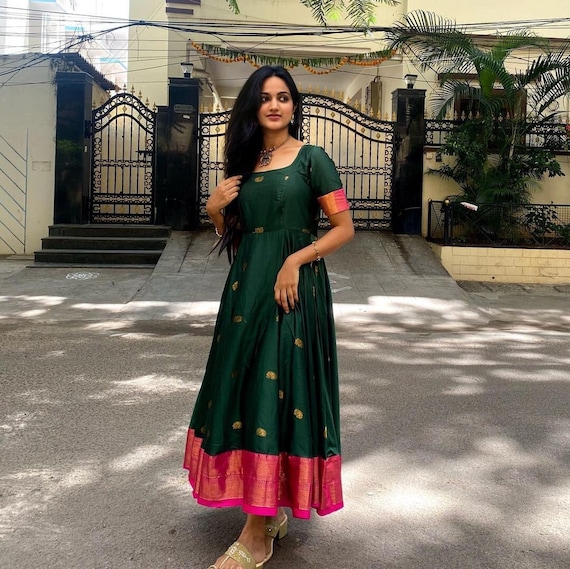 Paithani top anarkali dress
