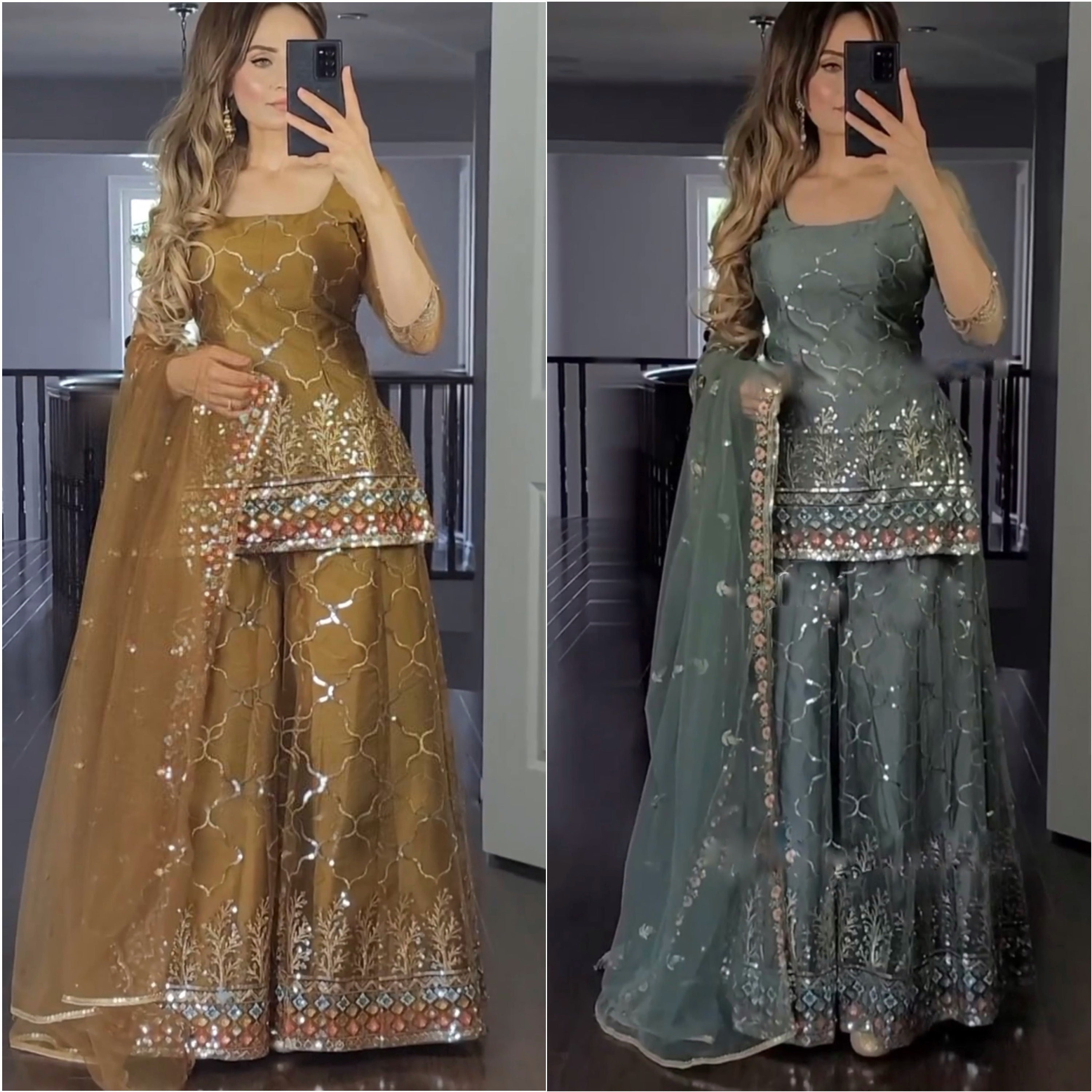 Designer suit plazo wale cheap