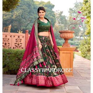 Premium Tussar Silk Lehenga choli, Minakari Lehenga chaniya choli Garba Outfit, indian lehenga readymade lehenga, bridesmaids lehenga