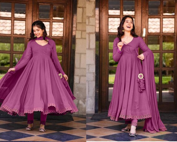 k-anshika High Low Maxi Dress With Jacket | Women, Dresses, Maxi, Pink,  Resham, Georgette, V Neck, Sleeveless | Maxi dress, High low maxi dress,  Purple maxi dress