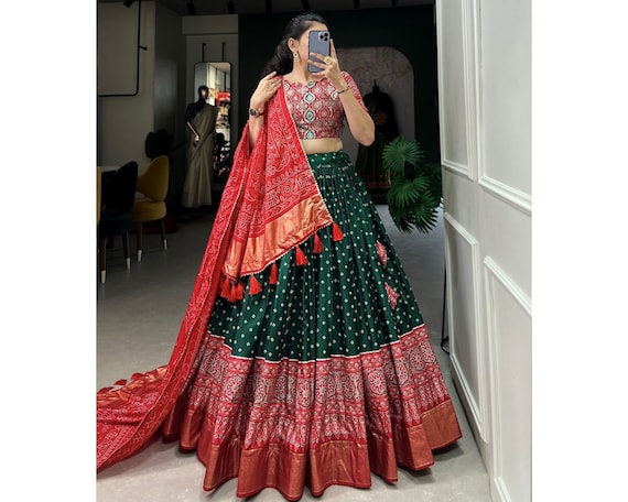 Buy Designer Bandhani Lehenga Choli Wedding Wear Lehenga Dola