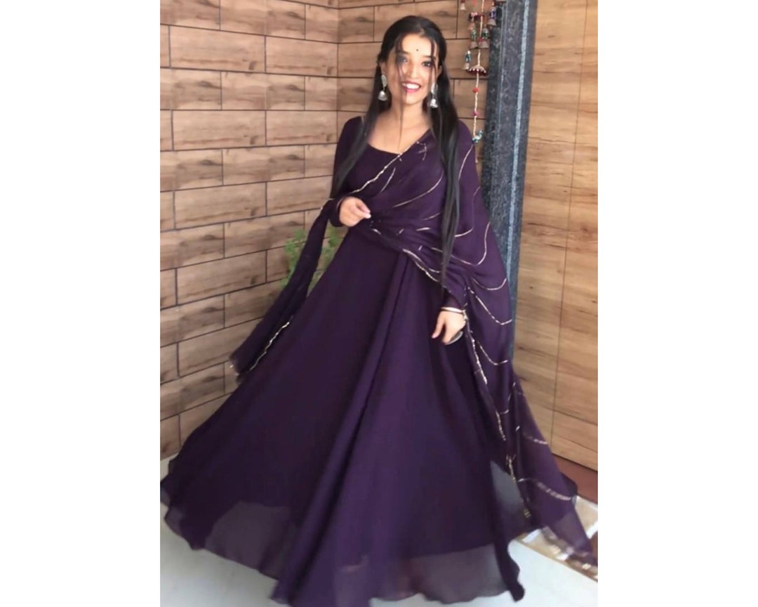 Wine Color Anarkali Dress for Women Anarkali Gown Long Gown Etsy UK