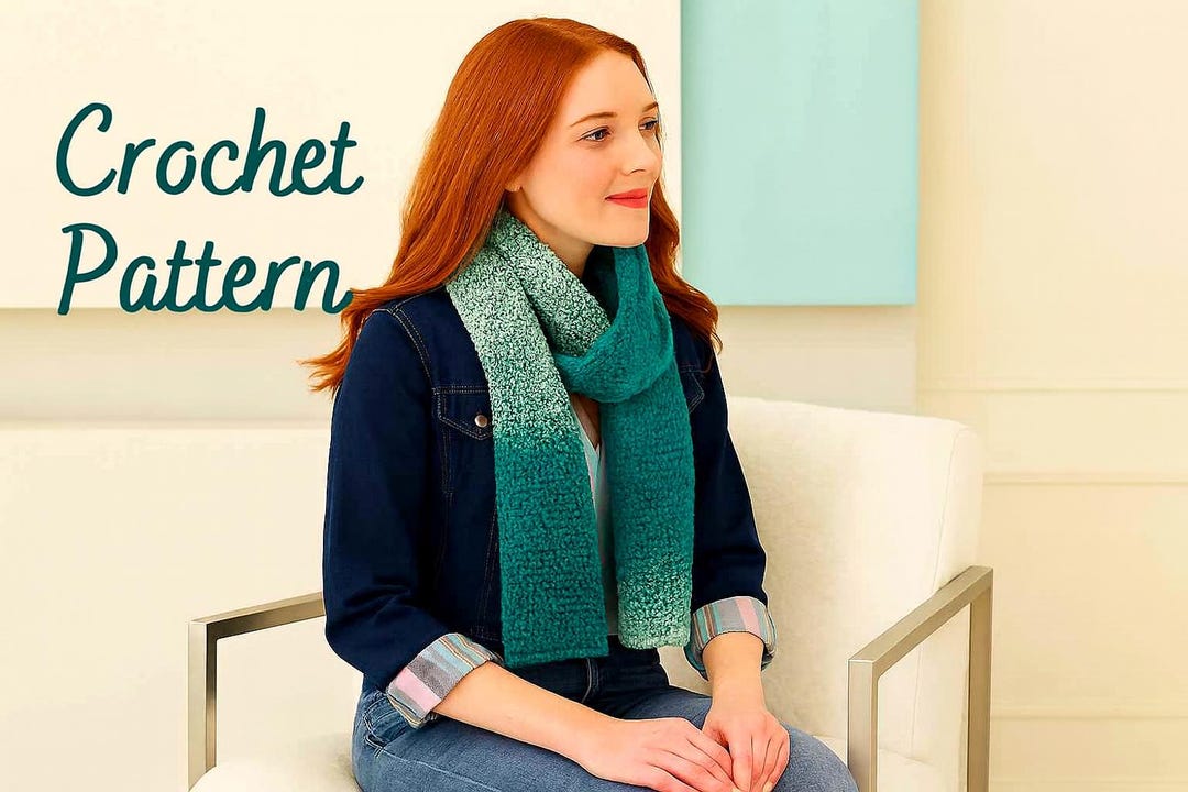 Crochet Pattern | the Graham | Chunky Long Oversized Ribbed Scarf Easy ...