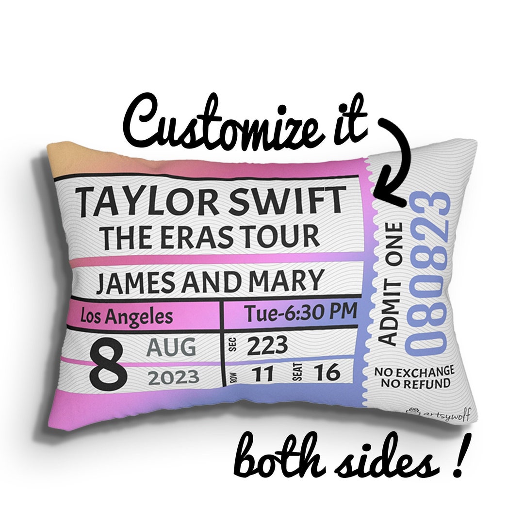 Custom Pillow, Music Concert Ticket Pillow, Personalized Concert Ticket