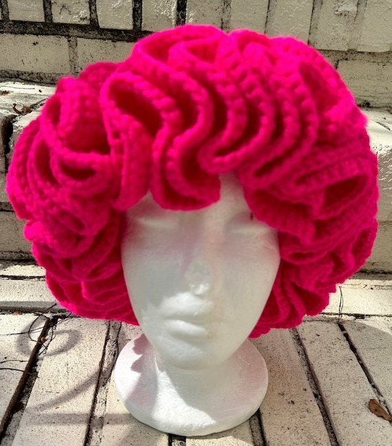 Vibrant Crochet Ruffle Hat Multicolor Crochet Ruffle Hat | Crochet Ruffle Hat | Trendy  main image 3