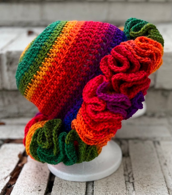 Crochet Rainbow Hat Double Rainbow Hat / DROPS 238-20 - Free crochet patterns by  main image 3