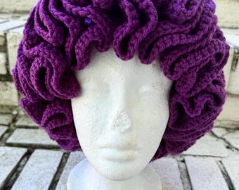 Blueberry Pie Crochet Bucket Ruffle Hat - Etsy display picture 1