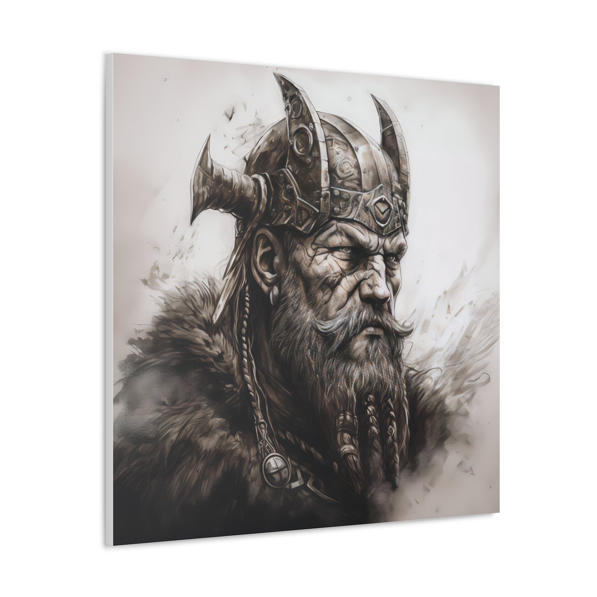 Viking Spirit: Inspirational Black and White Canvas Wall Art/ - Etsy