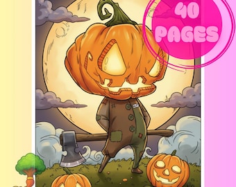 Adorable Goth Coloring Book: 40+ Cute Creepy Pages | Digital Download for Kids & Adults | Kawaii Spooky Halloween Art