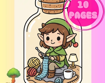 Cute Cozy Jar Coloring Book | Ci’s Cozy Adventures | 10 Page Printable PDF | Kawaii Line Art, Easy Coloring, Digital Download