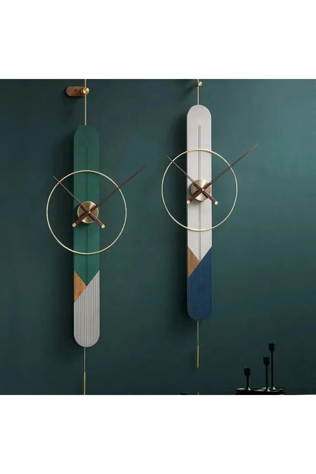 Unique Pendulum Wall Clock Home and Office Decor Gift for Her Metal and Wooden Wall Clock Etsy