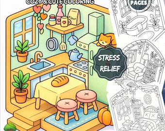 Little Corners Coloring Book | CocoWyo Cozy & Cute Pages | Digital Printable A4 PDF for Kids and Adults