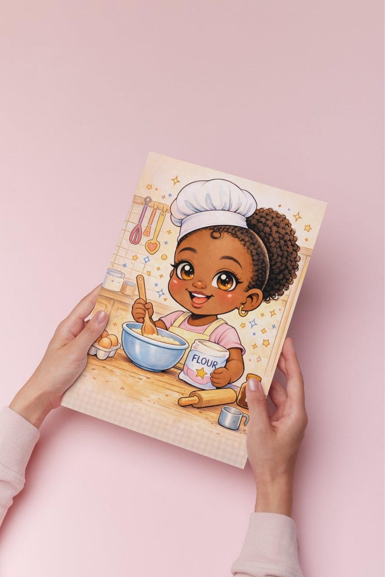 Cute Black Girl Coloring Book | Girl Power Chibi Art | Relaxing Printable Pages for Kids & Adults | Creative Gift image 4