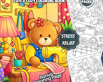 Cottage Friends Coloring Book | Cozy Cottagecore Scenes & Cute Animals | Relaxing Art Therapy for Adults | Mindful Gift