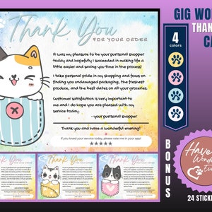Cat Themed Thank You Card, Personal Shopper Thank You Card, Customer Thank You, Thank You Card, Thank You, Card Bundle, Personal Shopper