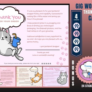 Cat Themed Thank You Card, Personal Shopper Thank You Card, Customer Thank You, Thank You Card, Thank You, Card Bundle, Personal Shopper