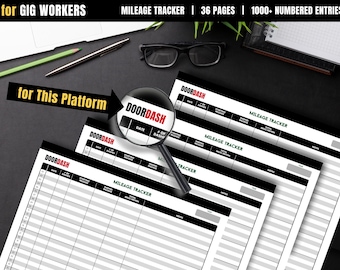 Kilometerteller gig Worker | Afdrukbaar belastinglogboek (36 pagina's, pdf-download)
